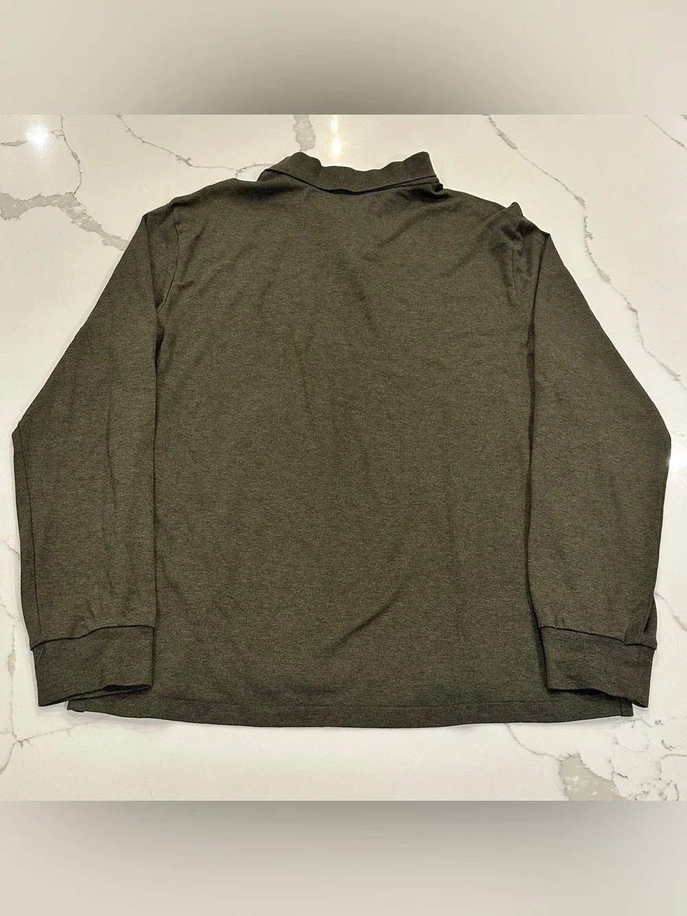 Polo Ralph Lauren Mens Custom Slim  Shirt L Green Suede Placket Preppy Old Money